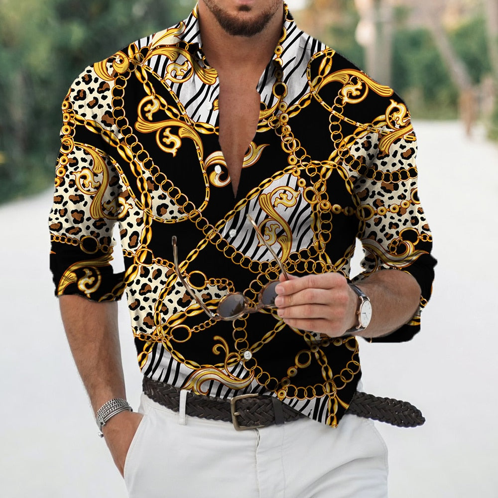 D Baroque Long Sleeve Luxury Social Shirt