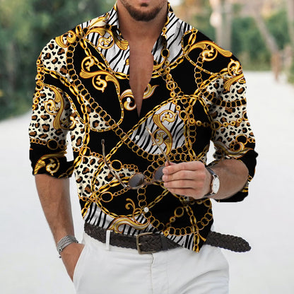 D Baroque Long Sleeve Luxury Social Shirt