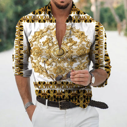 D Baroque Long Sleeve Luxury Social Shirt