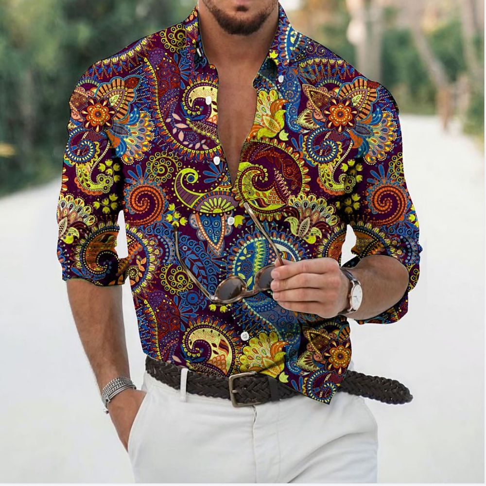 D Baroque Long Sleeve Luxury Social Shirt