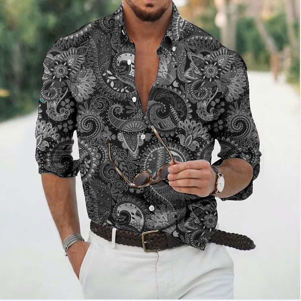 D Baroque Long Sleeve Luxury Social Shirt