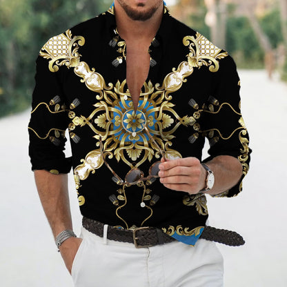 D Baroque Long Sleeve Luxury Social Shirt