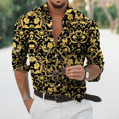 D Baroque Long Sleeve Luxury Social Shirt